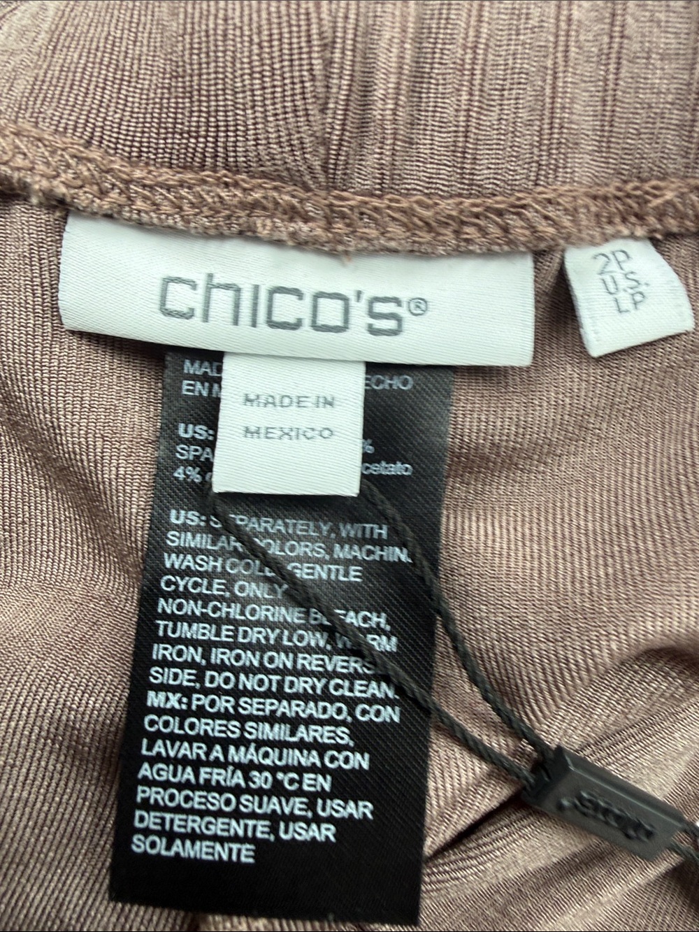 NWT Chico's Travelers Deep Taupe Pants Size Large Petite / 12P